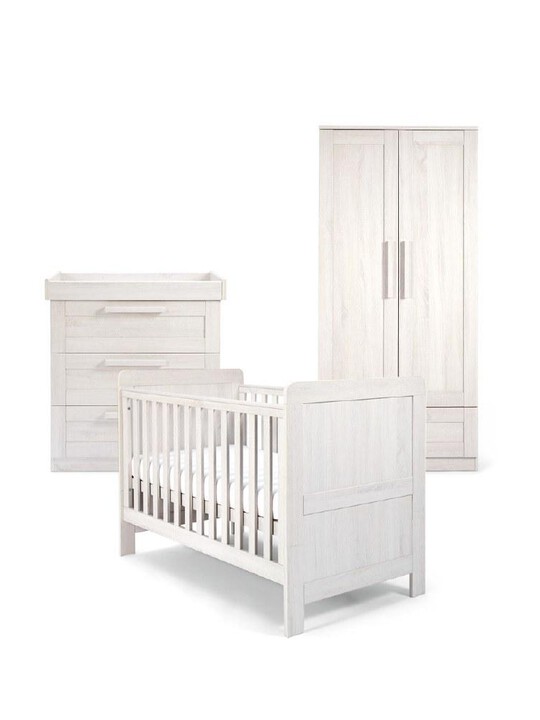Atlas 3 Piece Cotbed Set with Dresser Changer and Wardrobe- White image number 1